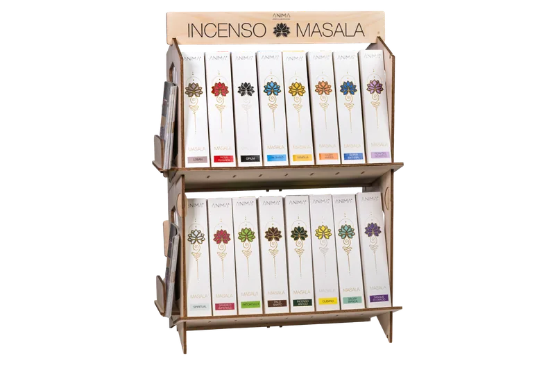 Espositore MASALA in legno con le 16 fragranze